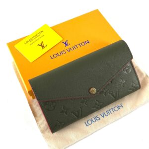 louis vuitton canta sarah haki yesil cuzdan 19.5x10.5 cm