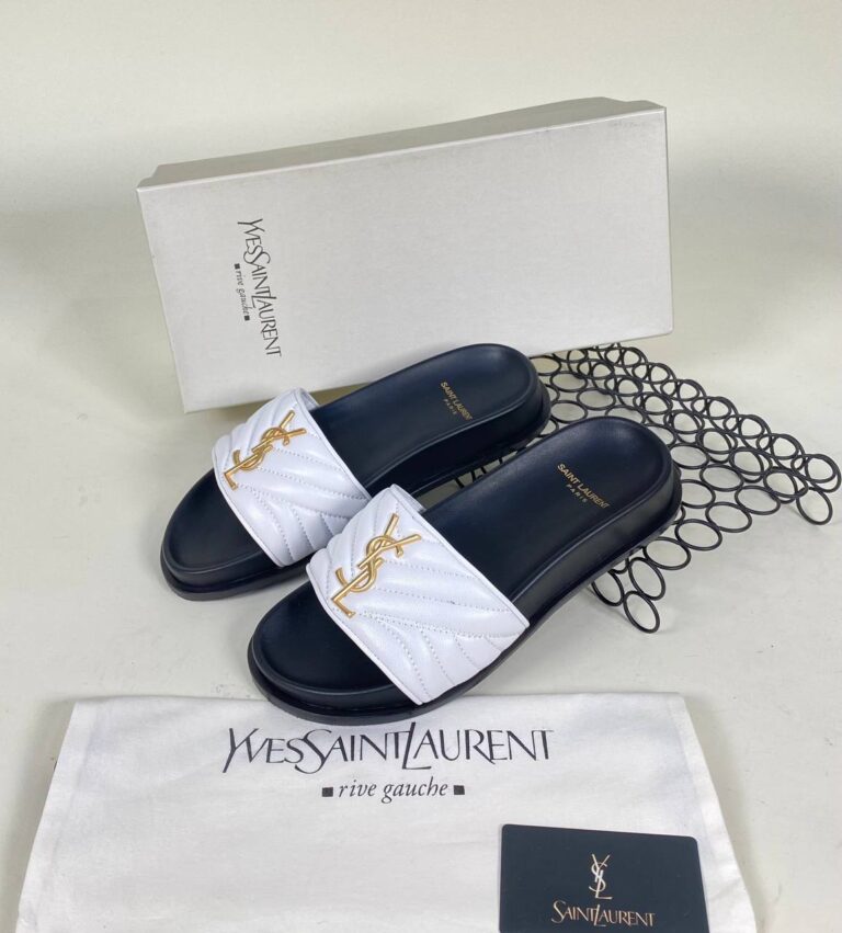 yves saint laurent ayakkabi beyaz terlik