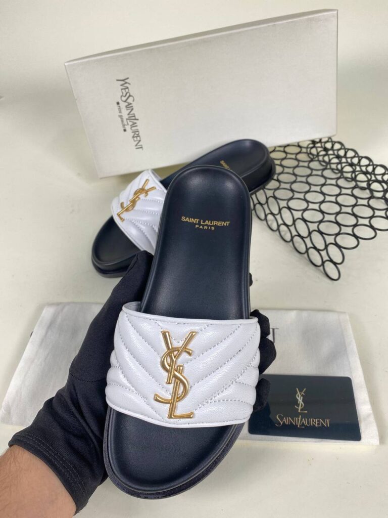 yves saint laurent ayakkabi beyaz terlik
