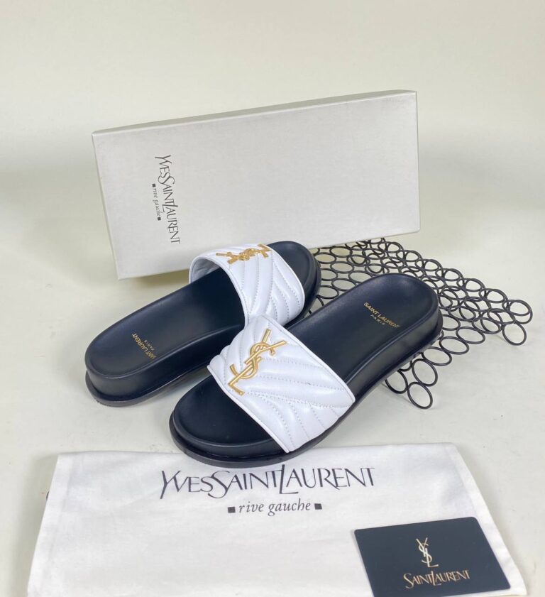 yves saint laurent ayakkabi beyaz terlik