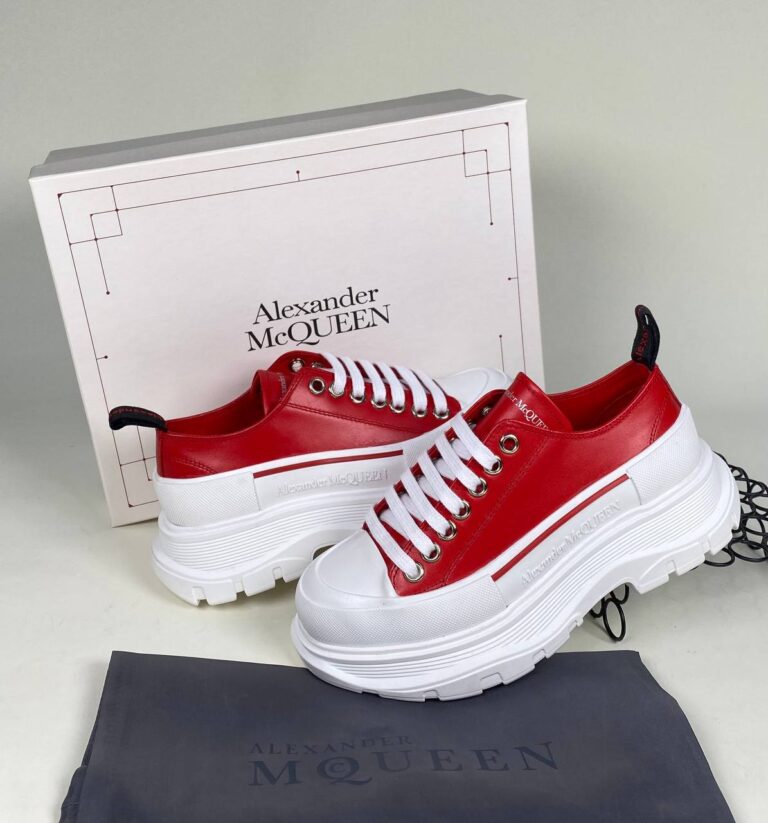 alexander mcqueen ayakkabi tread kirmizi sneakers