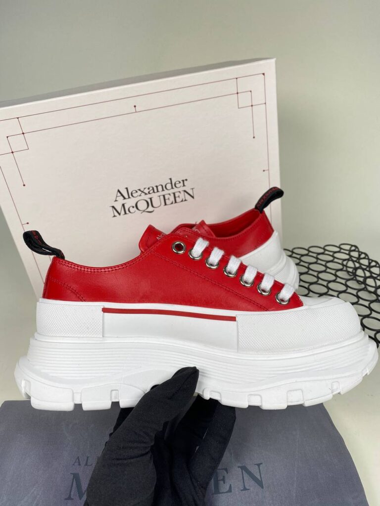 alexander mcqueen ayakkabi tread kirmizi sneakers