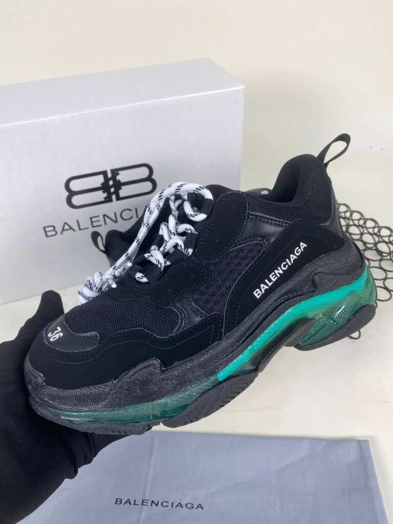 balenciaga ayakkabi sneaker triple s yesil seffaf taban ithal
