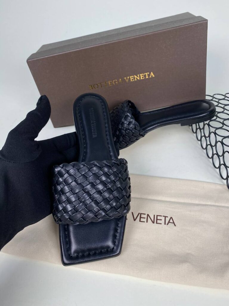 bottega veneta ayakkabi siyah ?rg?l? terlik