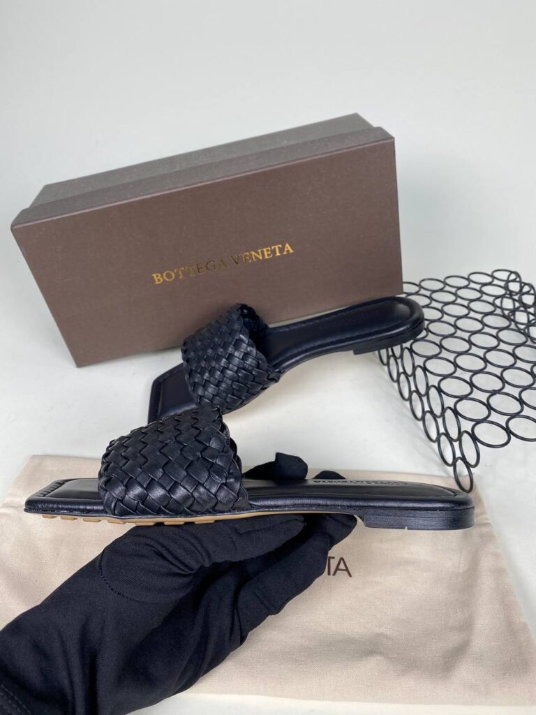 bottega veneta ayakkabi siyah ?rg?l? terlik