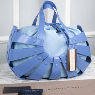 bottega veneta canta shell mavi 40x25 cm