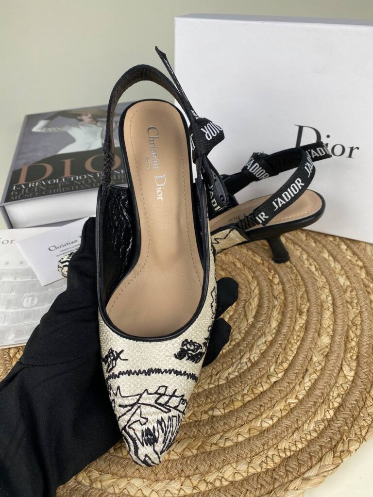 christian dior ayakkabi jadior slingback topuklu nakisli 6 cm