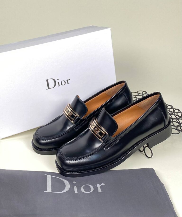 christian dior ayakkabi loafer siyah hakiki deri
