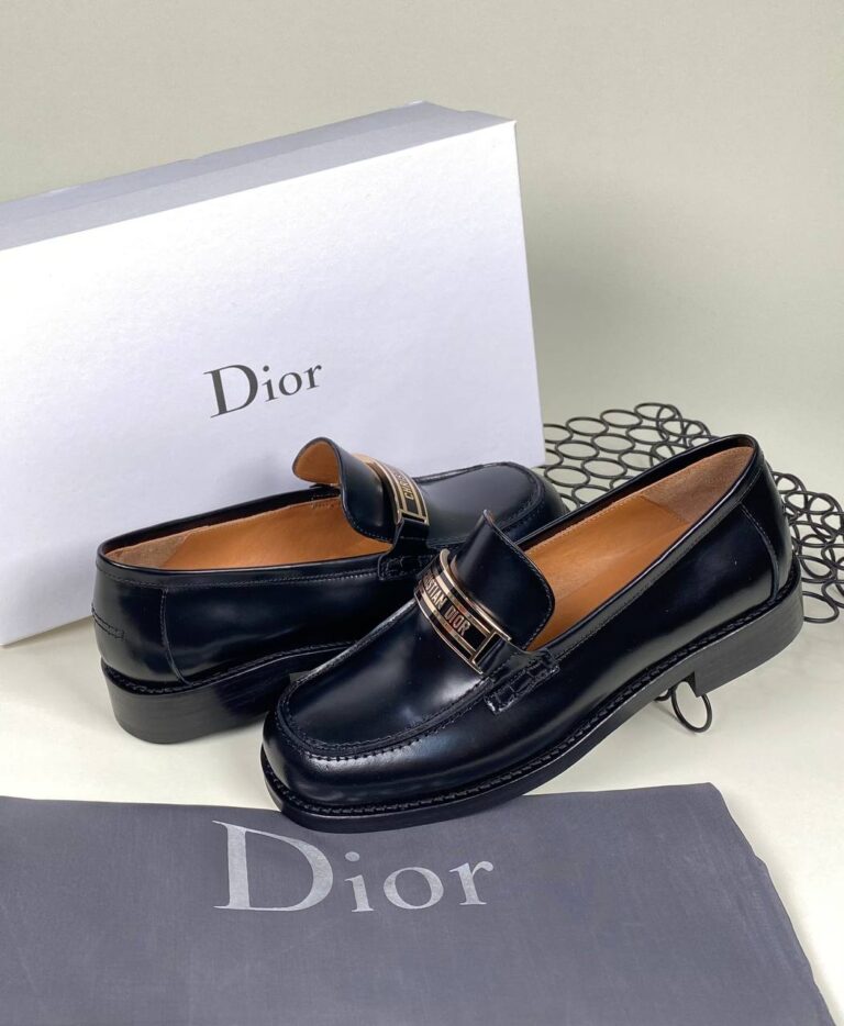 christian dior ayakkabi loafer siyah hakiki deri