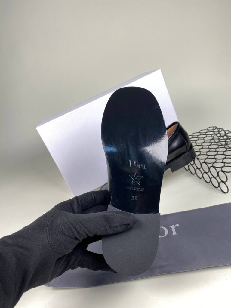 christian dior ayakkabi loafer siyah hakiki deri