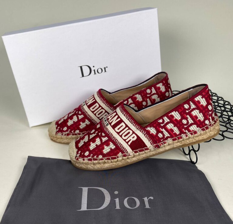 christian dior babet espadril nakisli kirmizi