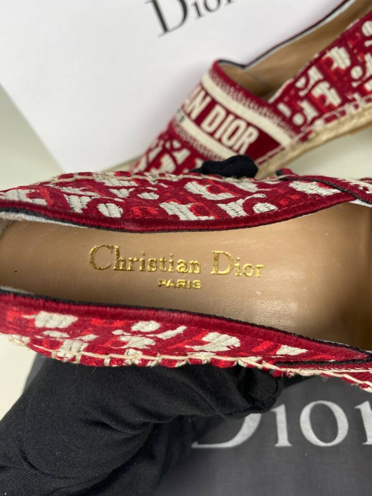 christian dior babet espadril nakisli kirmizi