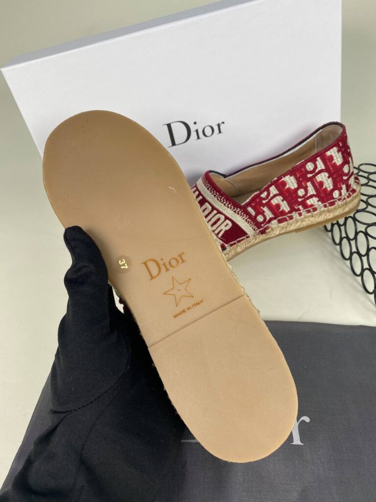 christian dior babet espadril nakisli kirmizi
