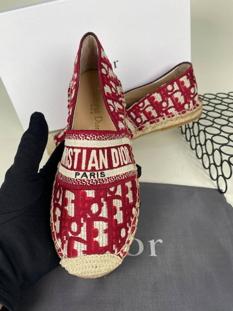 christian dior babet espadril nakisli kirmizi