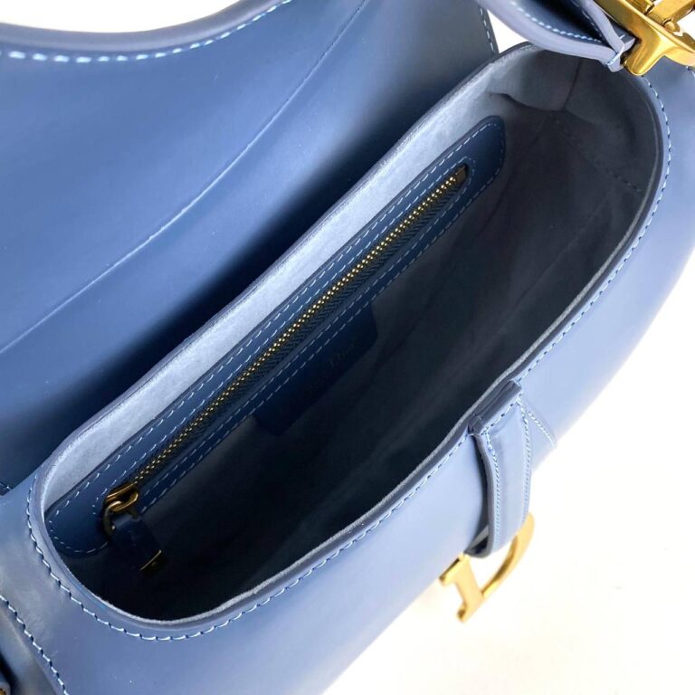 christian dior canta saddle calfskin mavi 25x20x6 cm
