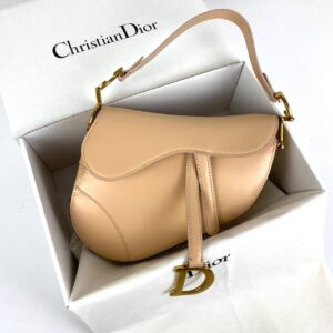 christian dior canta saddle calfskin pudra eskitme altin rengi 25x20x6 cm