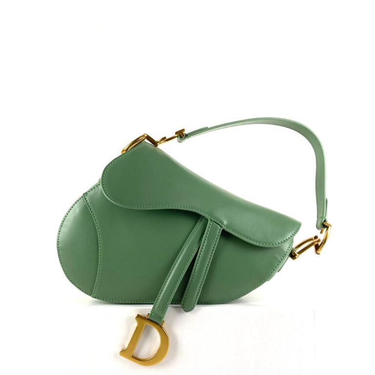 christian dior canta saddle calfskin yesil 25x20x6 cm