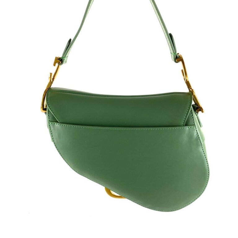 christian dior canta saddle calfskin yesil 25x20x6 cm