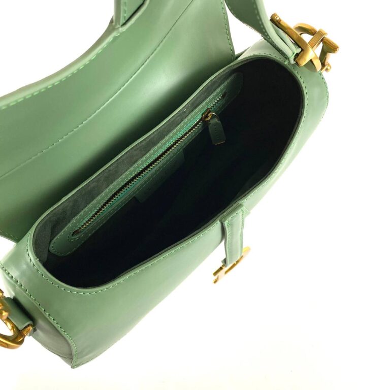 christian dior canta saddle calfskin yesil 25x20x6 cm