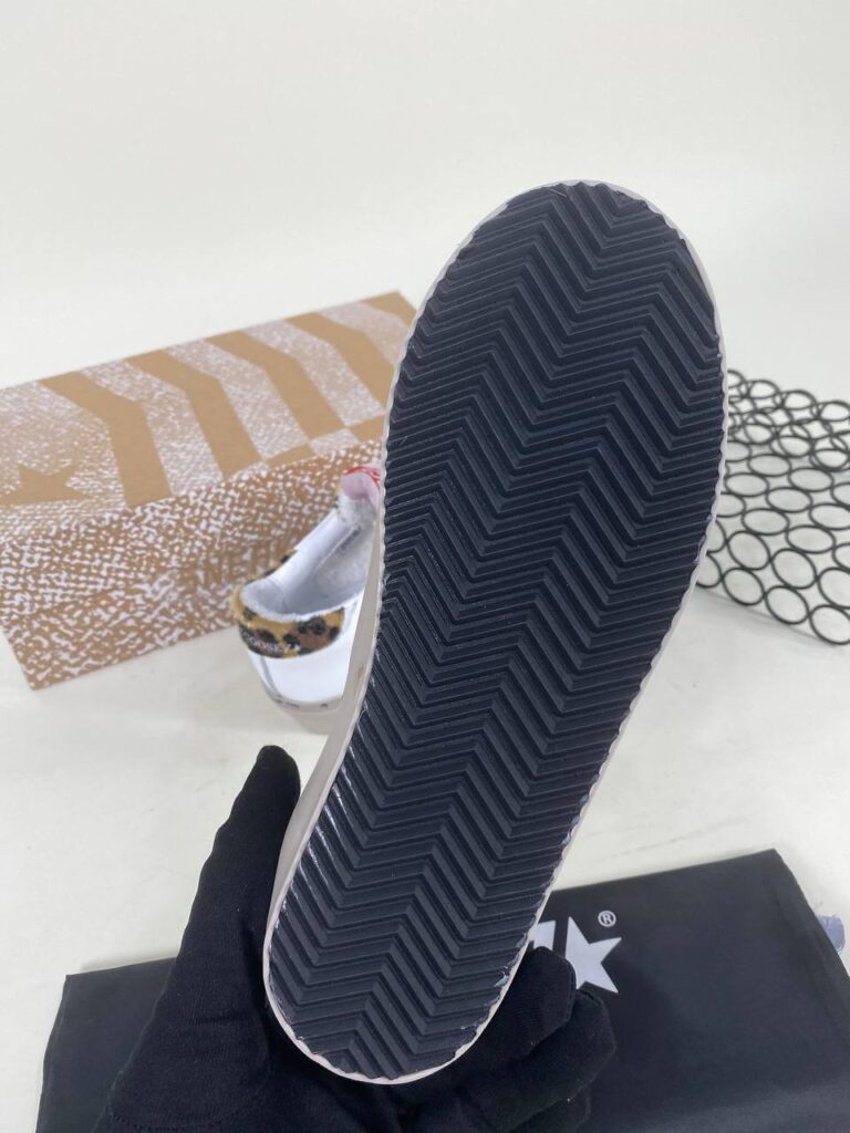 golden goose ayakkabi beyaz leopar mavi sneakers taban 3cm