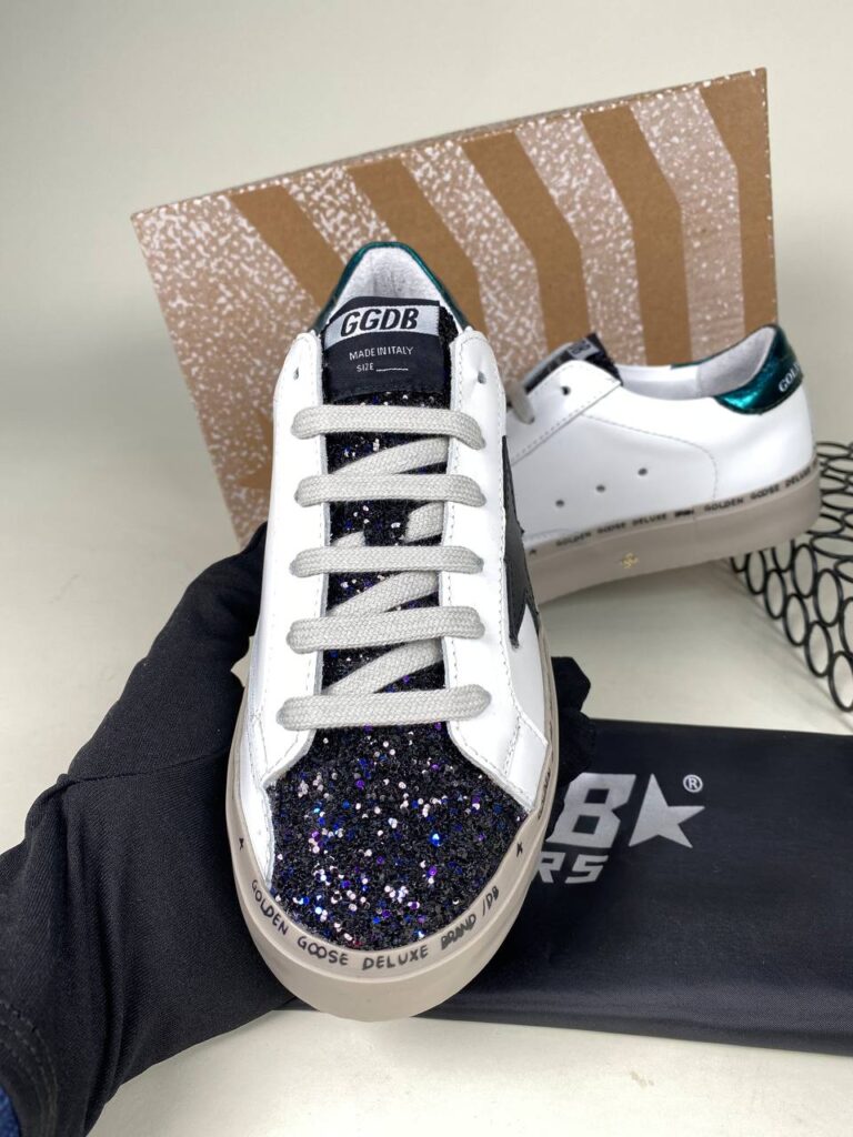 golden goose ayakkabi beyaz simli sneakers