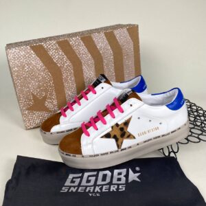 golden goose ayakkabi leopar pembe mavi sneakers