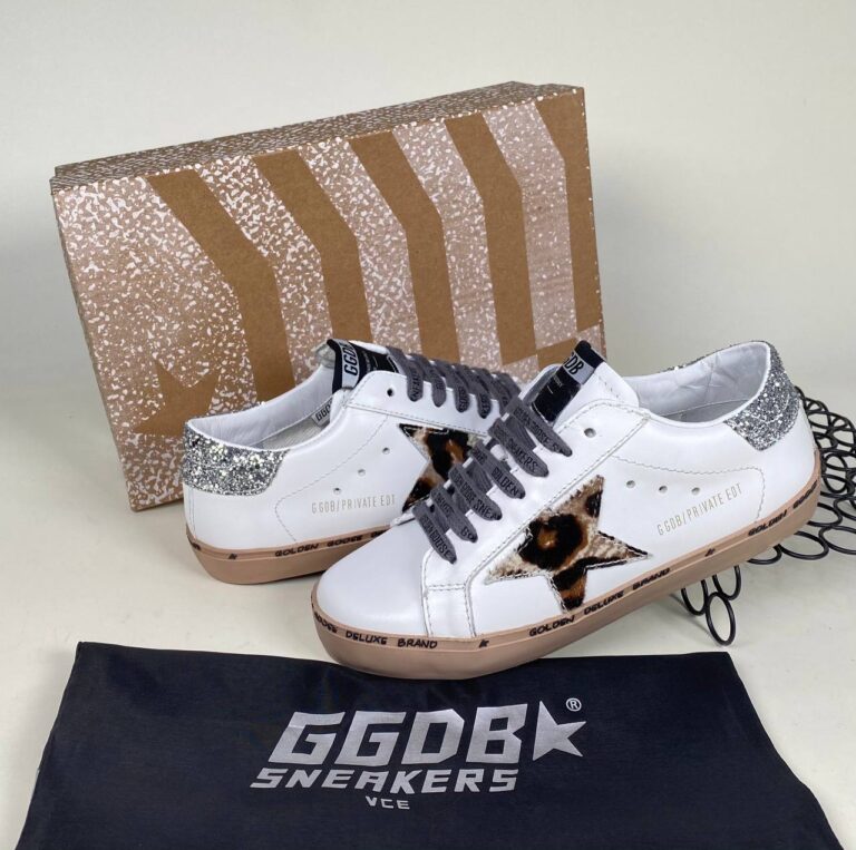 golden goose ayakkabi leopar simli silver sneakers