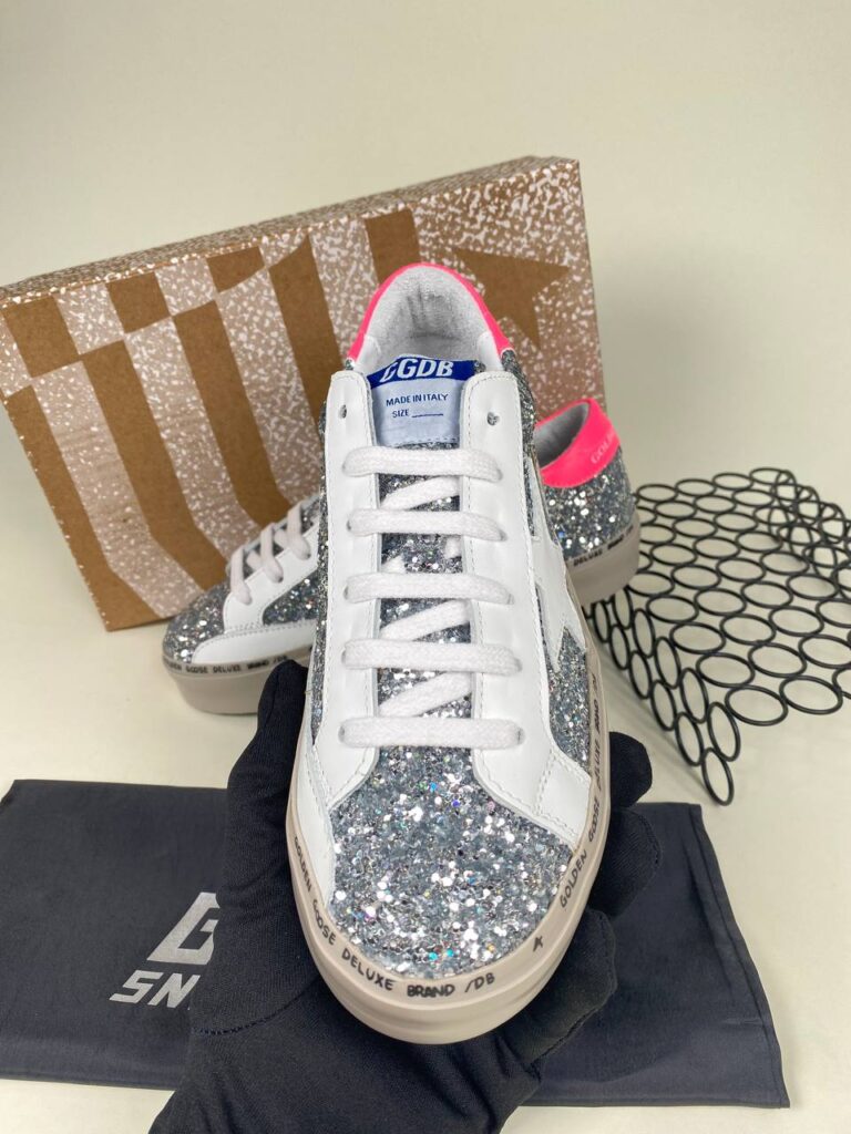 golden goose ayakkabi silver simli beyaz pembe