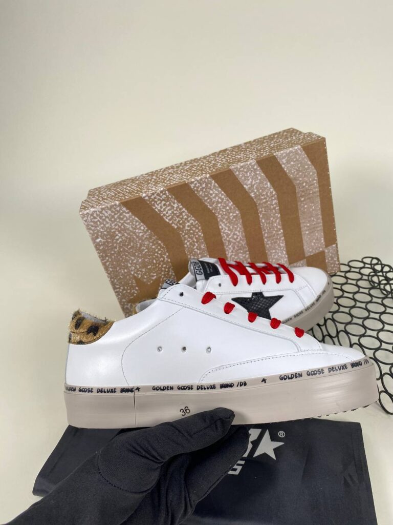 golden goose ayakkabi sneakers leopar beyaz ithal