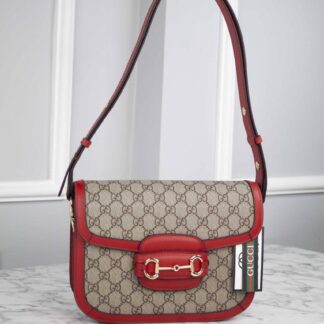 gucci canta horsebit 1955 shoulder kirmizi klasik 25x18x8 cm