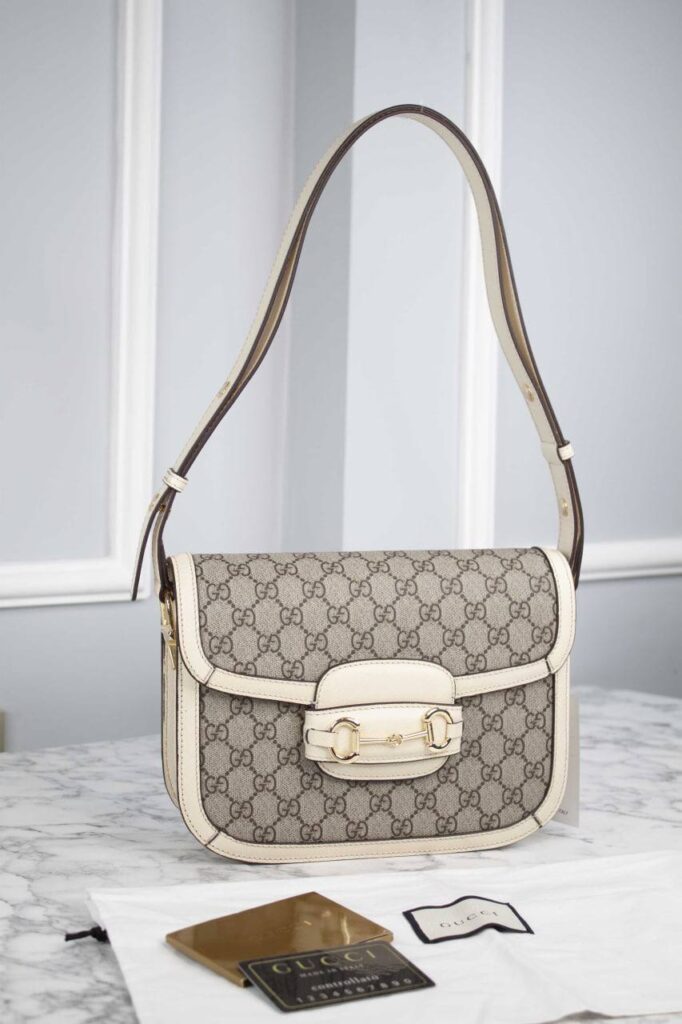 gucci canta horsebit 1955 shoulder krem klasik 25x18x8 cm