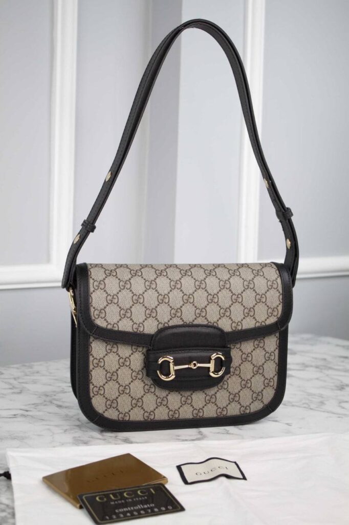 gucci canta horsebit 1955 shoulder siyah klasik 25x18x8 cm
