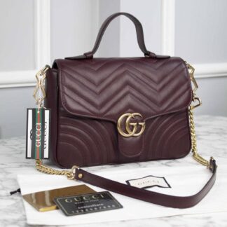 gucci canta marmont top handle bordo 21x15.5x8 cm