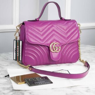 gucci canta marmont top handle fusya 21x15.5x8 cm
