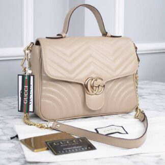 gucci canta marmont top handle pudra 21x15.5x8 cm