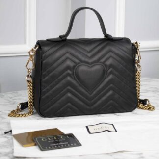 gucci canta marmont top handle siyah 21x15.5x8 cm