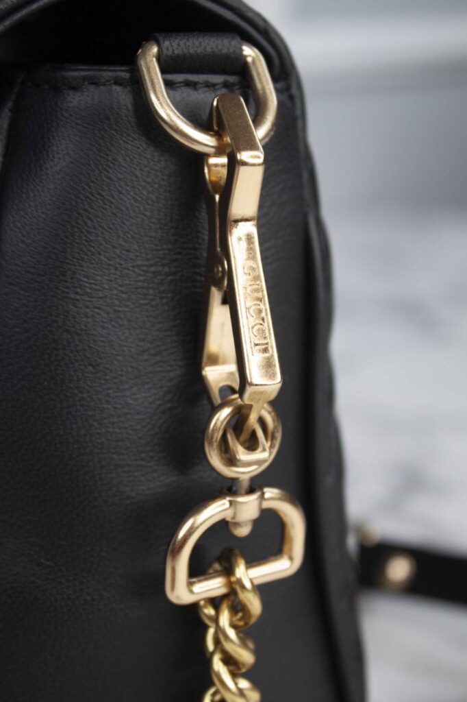 gucci canta marmont top handle siyah 21x15.5x8 cm