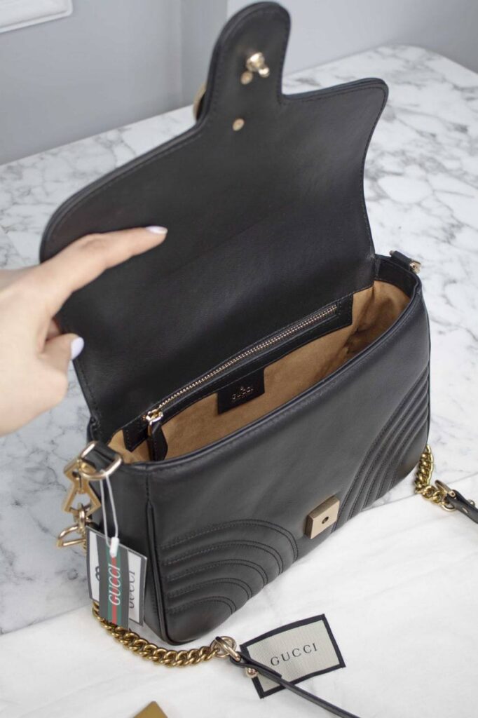 gucci canta marmont top handle siyah 21x15.5x8 cm