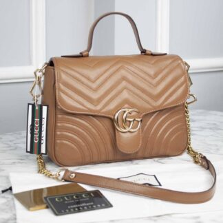 gucci canta marmont top handle taba 21x15.5x8 cm