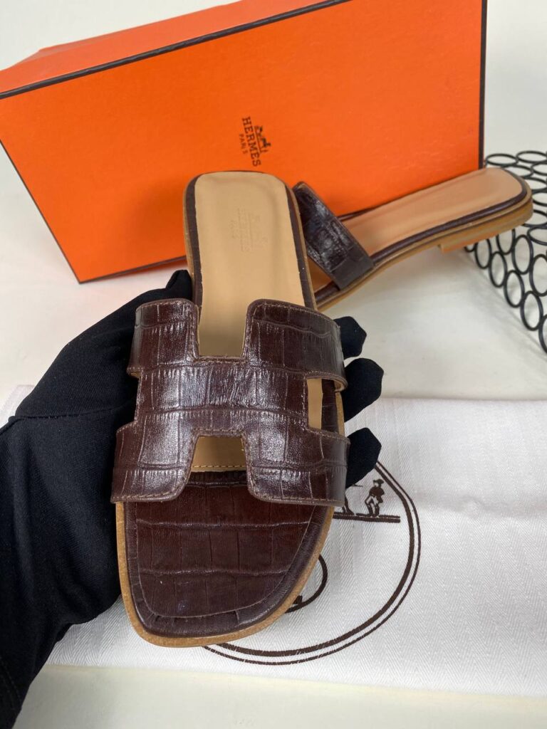 hermes ayakkabi kahve croco ithal