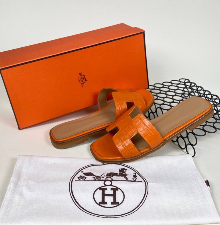 hermes ayakkabi turuncu croco ithal
