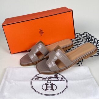 hermes ayakkabi vizon croco ithal terlik