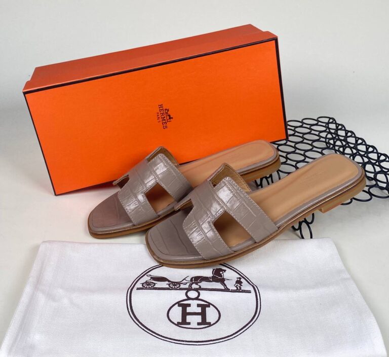 hermes ayakkabi vizon croco ithal terlik
