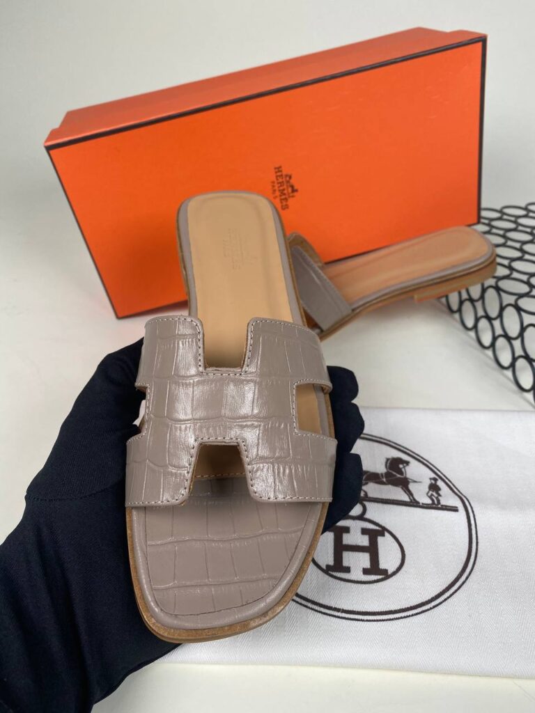 hermes ayakkabi vizon croco ithal terlik