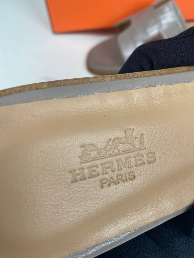 hermes ayakkabi vizon croco ithal terlik