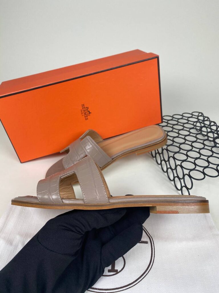 hermes ayakkabi vizon croco ithal terlik