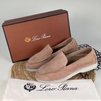 lora piana ayakkabi loafer nude nubuk ithal