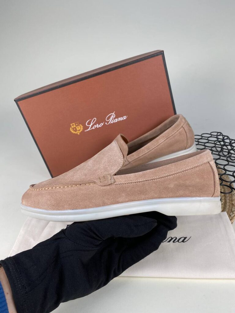 lora piana ayakkabi loafer nude nubuk ithal
