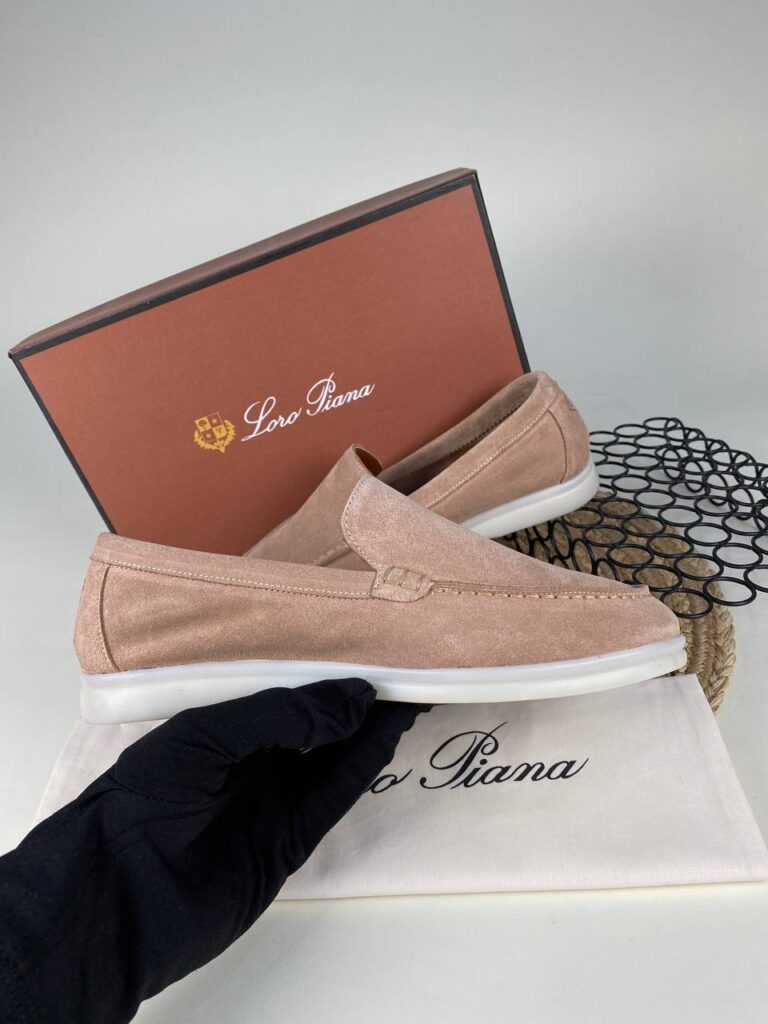 lora piana ayakkabi loafer nude nubuk ithal