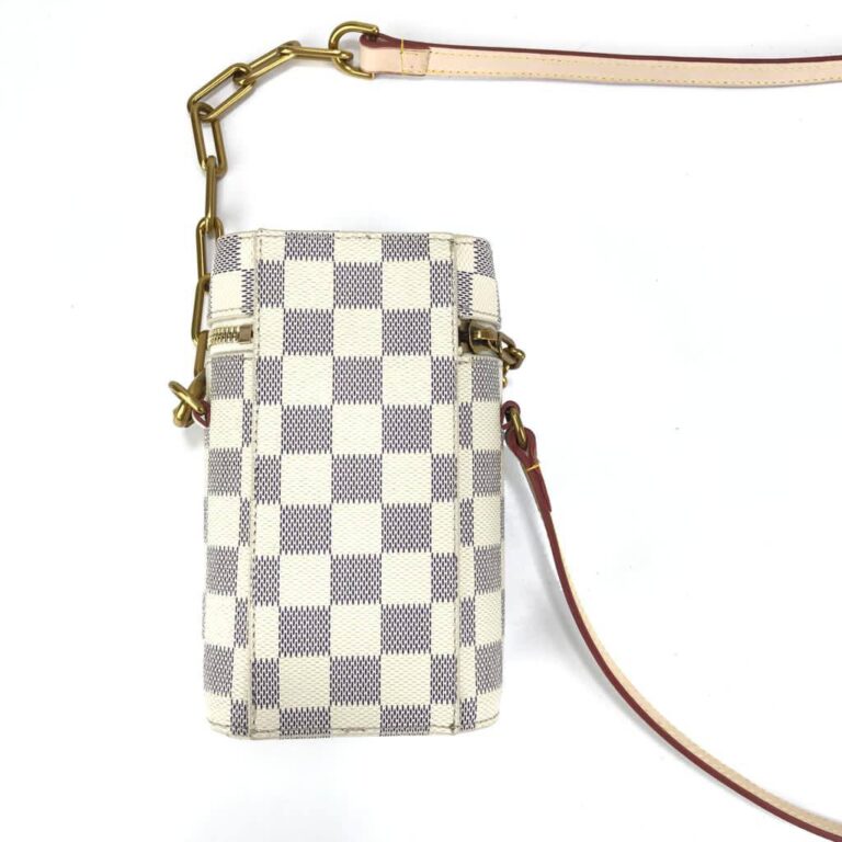 louis vuitton canta telefon cantasi phone box beyaz damier 17x10 cm ithal